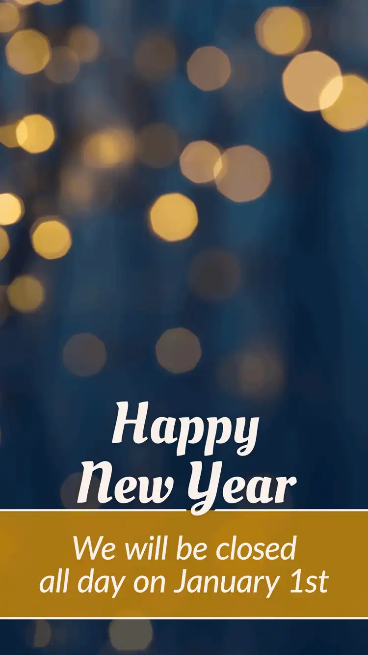 Holiday Closings  New Years  Confetti  Day Only