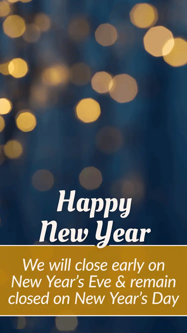 Holiday Closings  New Years  Confetti  Early Eve