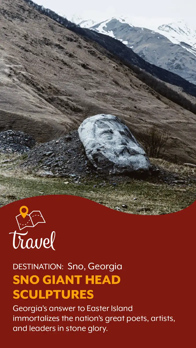 Travel  Sno Giant Head Sculptures