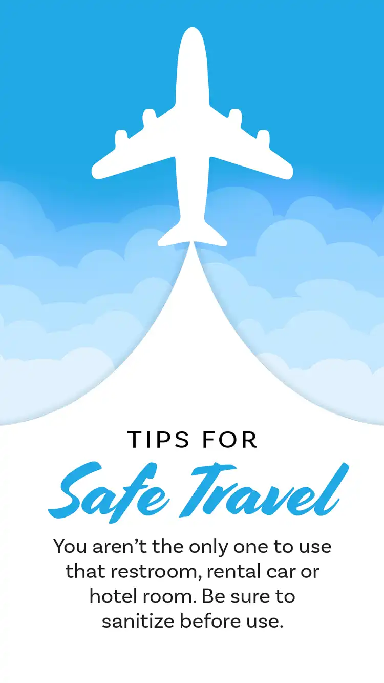 Safe Travel  Sanitize Area