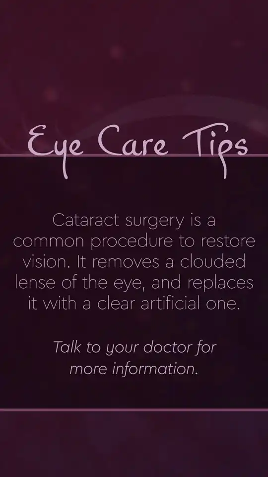 Optical  Care Tips  Cataracts