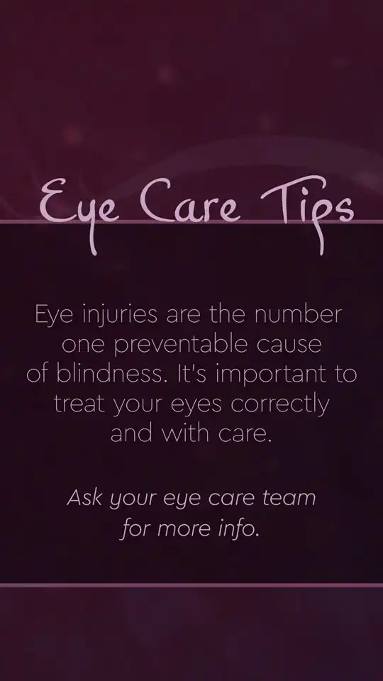 Optical  Care Tips  Eye Injuries