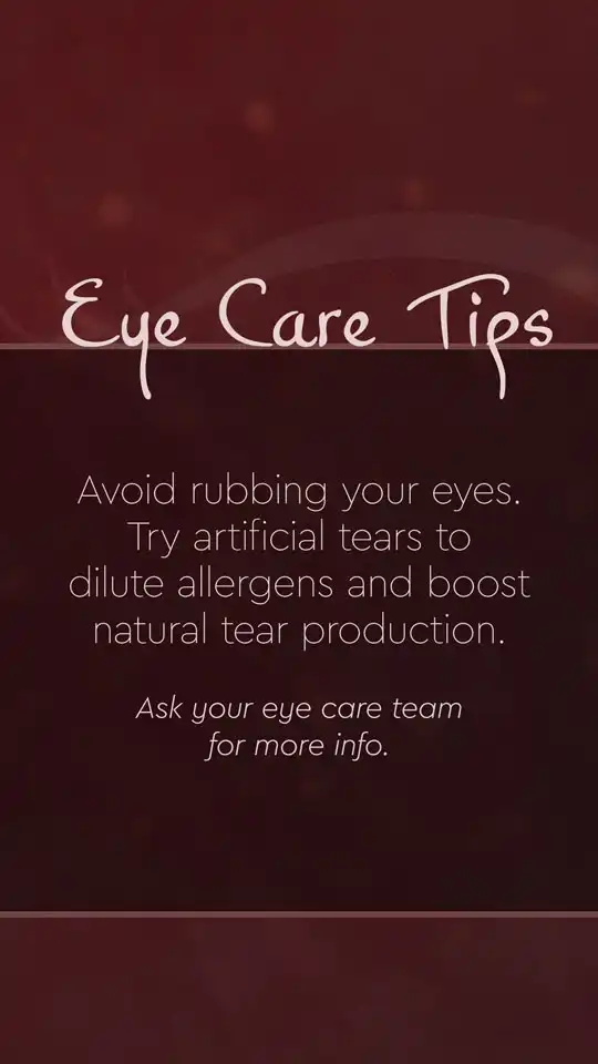 Optical  Care Tips  Eye Rubbing