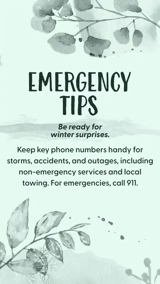 Winter  Emergency Tips